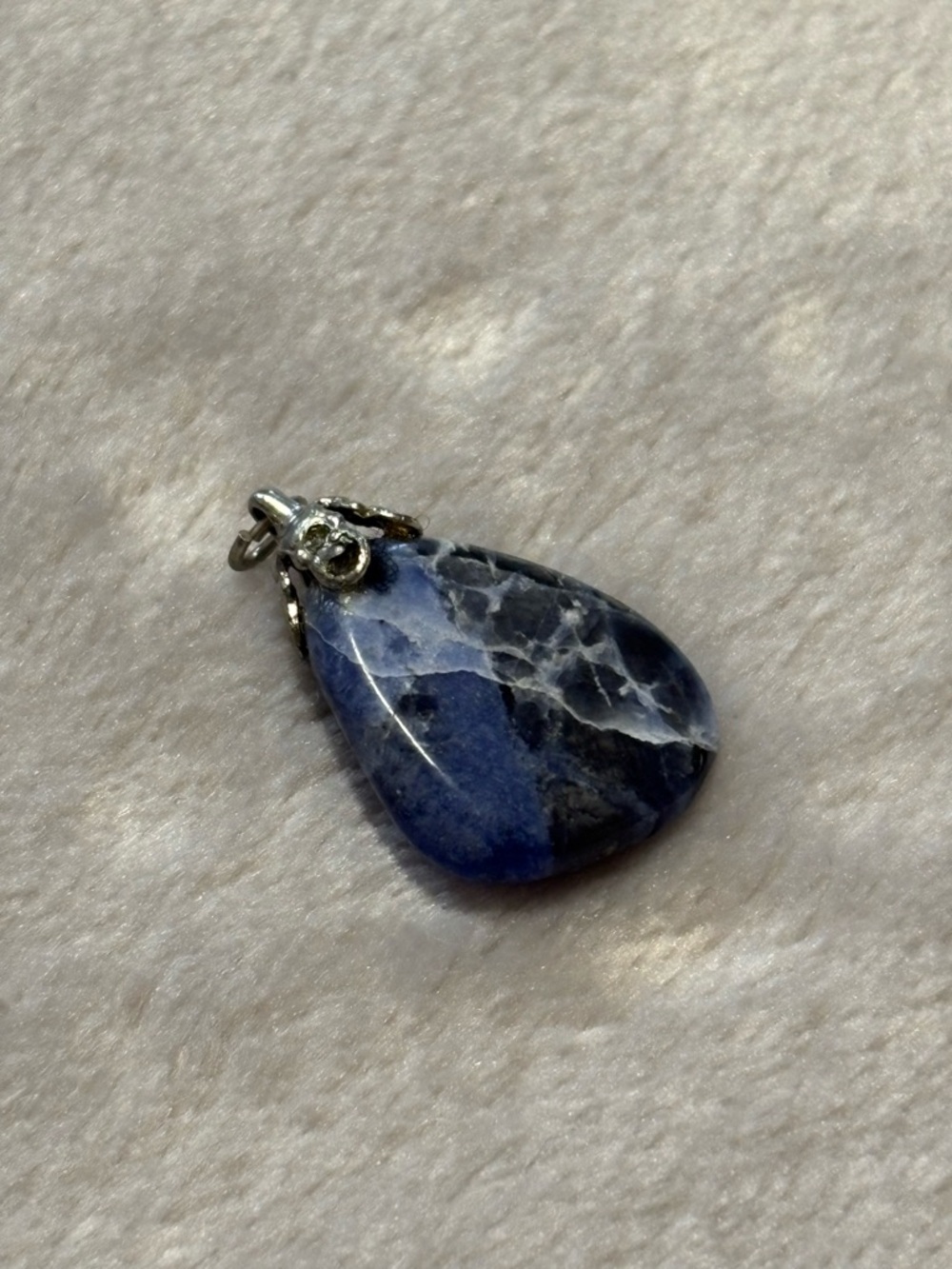 Teardrop Sodalite Pendant Necklace - Blue